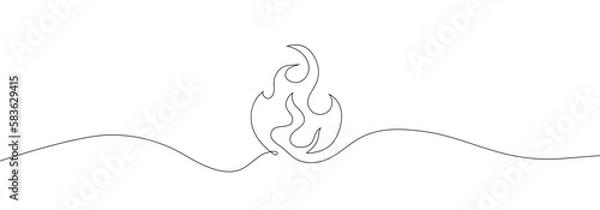 Obraz Continuous line of fire. one line.