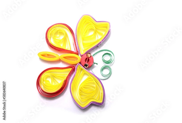 Obraz quilling paper bufferfly on white