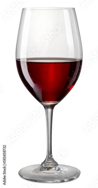 Obraz Red wine goblet glass isolated