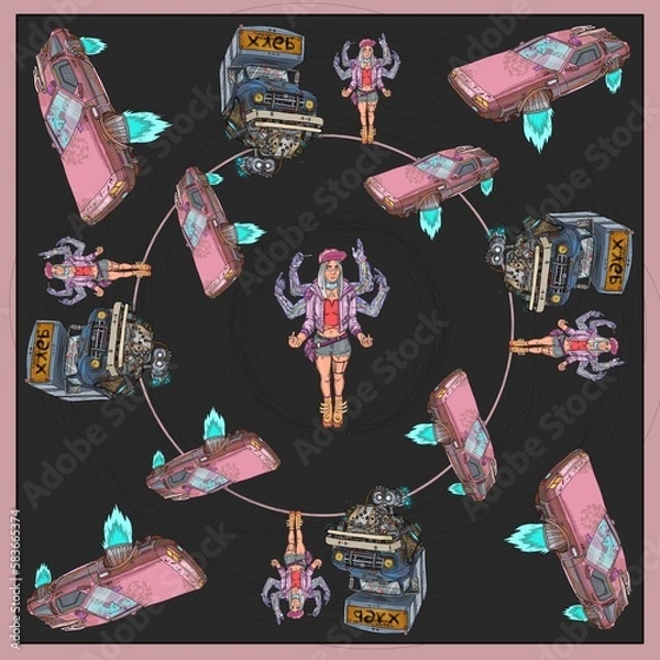 Fototapeta seamless pattern with accessories