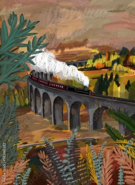 Fototapeta view from the top of the mountain