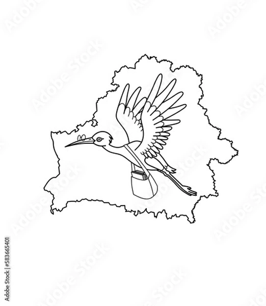 Fototapeta map with flag