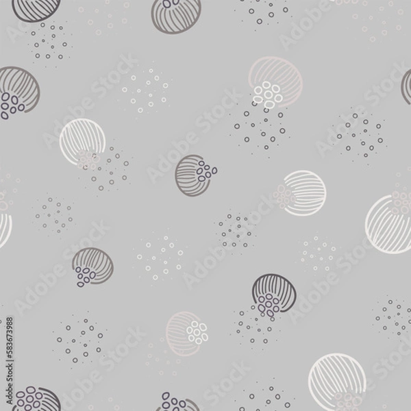 Fototapeta Abstract grey monochrome seamless vector pattern. Neutral colors and natural textures give it an organic feel and make it easy to use in any project. Delicate and modest botanical floral drawing.