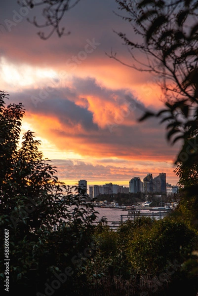 Obraz sunset over the city