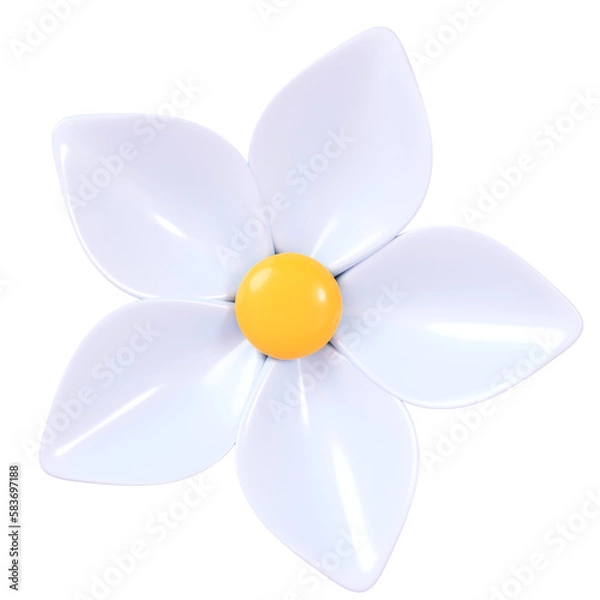 Fototapeta 3D rendering. Blue flower isolated on background