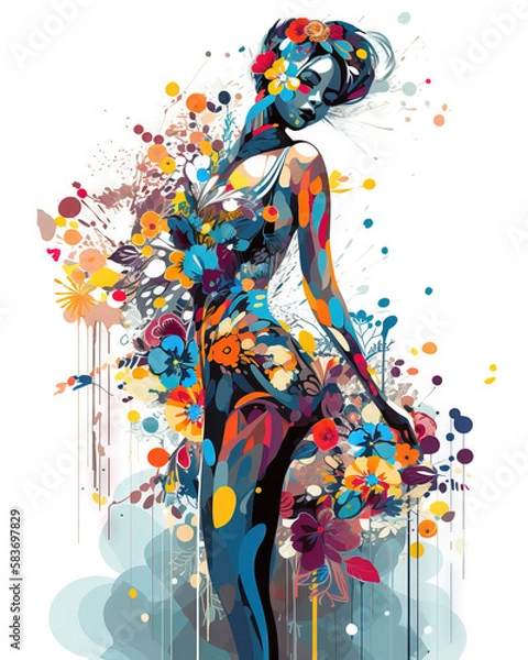 Obraz girl with flowers