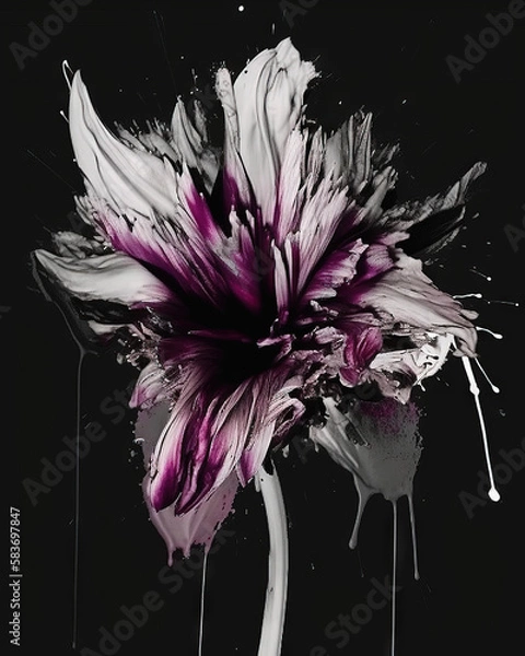 Obraz flower on black background