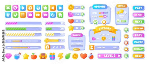 Fototapeta Ui interface set