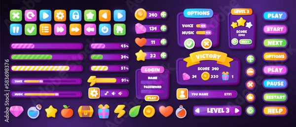 Fototapeta Ui interface set