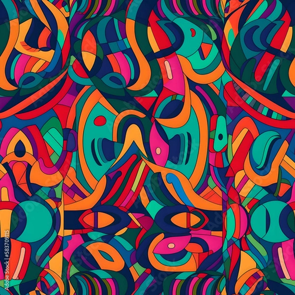 Obraz multi color abstract intricate shapes seamless texture pattern (ai generated)