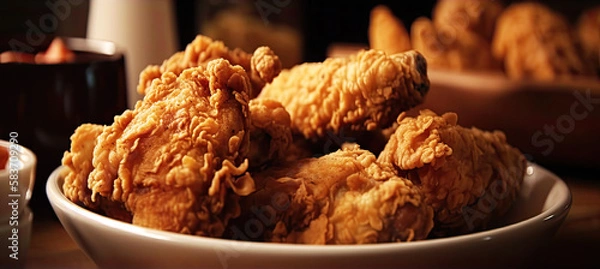 Fototapeta Fried Chicken Illustration, Generative AI