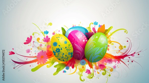 Obraz easter eggs on a white background