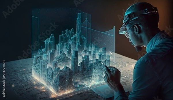 Fototapeta Generative AI
futuristic, digital, cybertech, matrix, hologram, high-tech, systems, world tech, cybernet, 