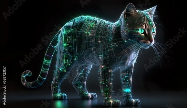 Obraz Generative AI
futuristic, digital, cybertech, matrix, hologram, high-tech, systems, world tech, cybernet, 