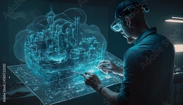 Obraz Generative AI
futuristic, digital, cybertech, matrix, hologram, high-tech, systems, world tech, cybernet, 