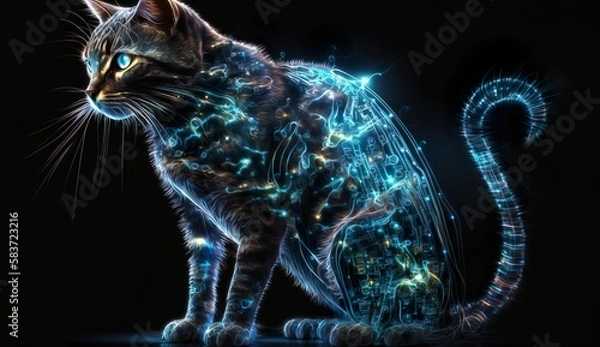 Fototapeta Generative AI
futuristic, digital, cybertech, matrix, hologram, high-tech, systems, world tech, cybernet, 