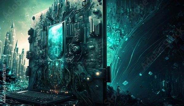 Obraz Generative AI
futuristic, digital, cybertech, matrix, hologram, high-tech, systems, world tech, cybernet, 