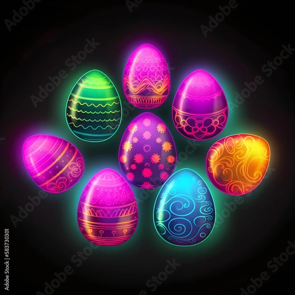 Obraz easter eggs & spring flowers