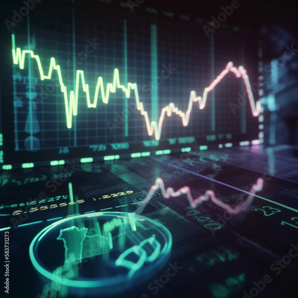 Fototapeta meta business graph, generative ai