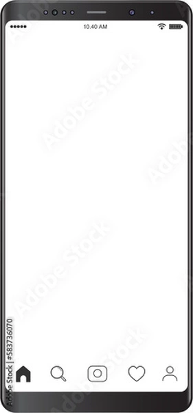 Obraz Modern realistic black smartphone