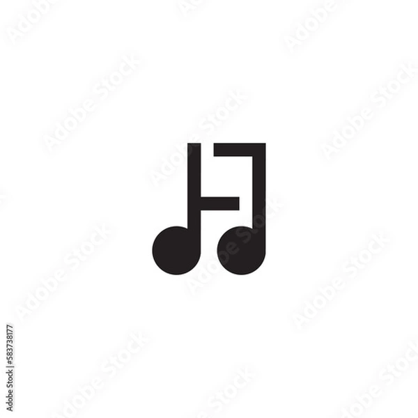Obraz logo illustration of the letters F and J wrapped in musical tones

