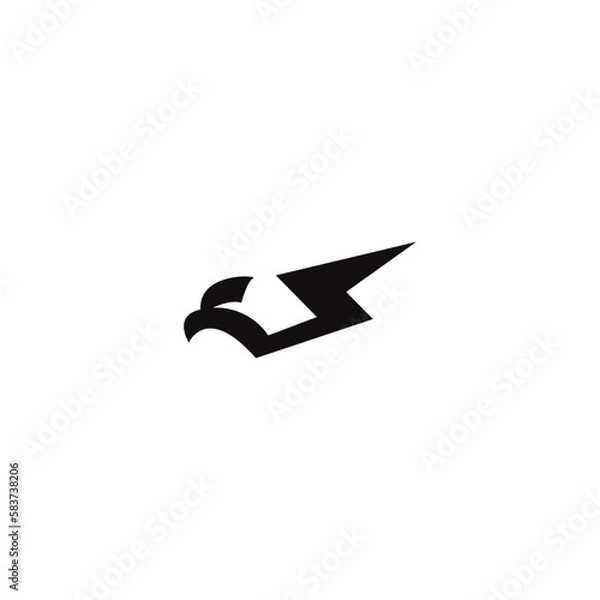 Obraz eagle head illustration logo with lightning
