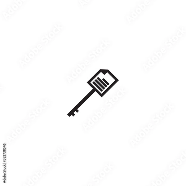 Obraz document combination lock illustration logo
