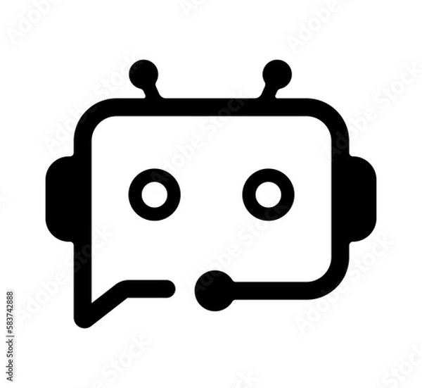 Fototapeta AI chat bot vector icon illustration
