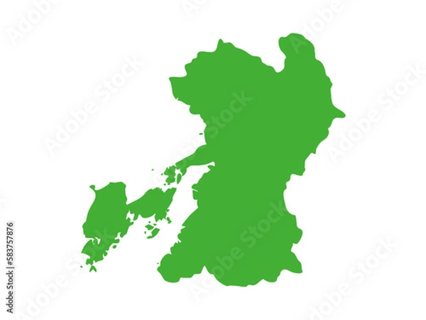 Fototapeta 日本の熊本県の形