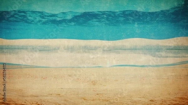 Obraz Grungy beach abstract background, generative ai composite.