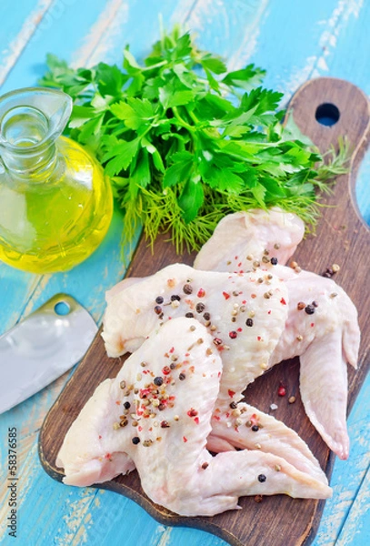 Fototapeta raw chicken wings