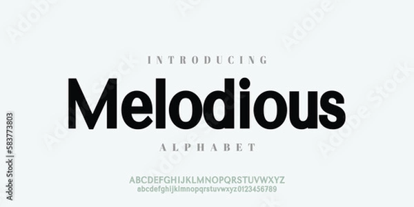 Obraz Melodious.  Modern Bold Font. Regular Italic Number Typography urban style alphabet fonts for fashion, sport, technology, digital, movie, logo design, vector illustration