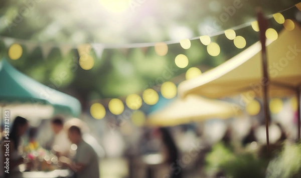 Obraz Blur Background Of Garden Festival Day In Summer - Generative AI