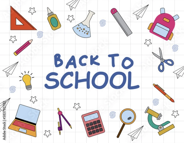 Fototapeta Back to school background vector design