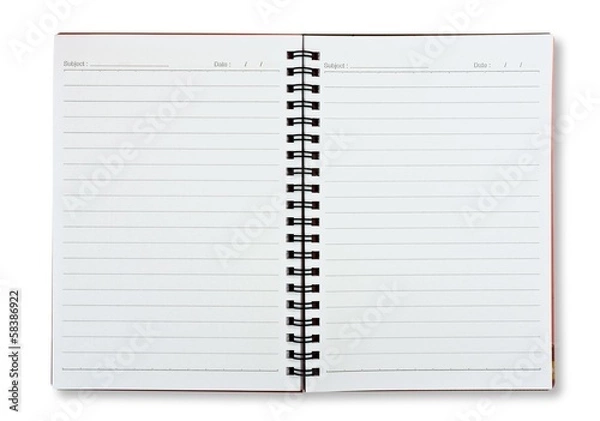 Fototapeta blank lined notebook