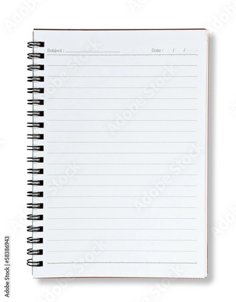 Fototapeta blank lined notebook