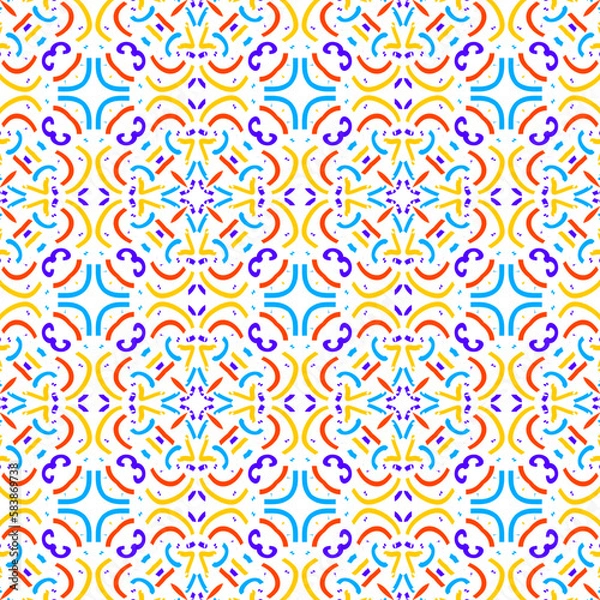 Fototapeta seamless pattern with ethnic circles shape.