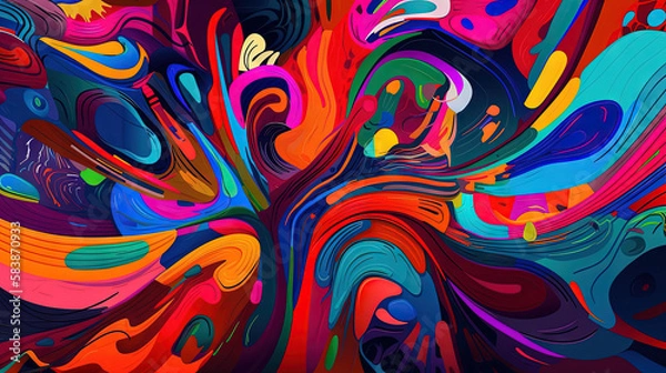 Fototapeta colourful abstract background - generative ai