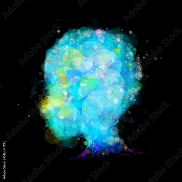 Obraz アブストラクト　人の横顔　シルエット