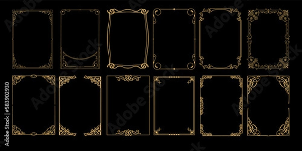 Obraz Big set Template of Decorative vintage frames,borders rectangular shape.