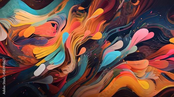 Fototapeta colourful abstract background - generative ai