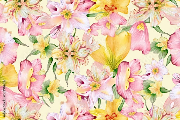 Fototapeta seamless floral pattern