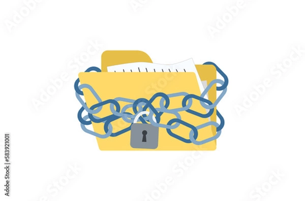 Fototapeta file and folder protection vector, personal data filing vector, private data protection vector, data security vector, personal information protection, file and folder is locked.