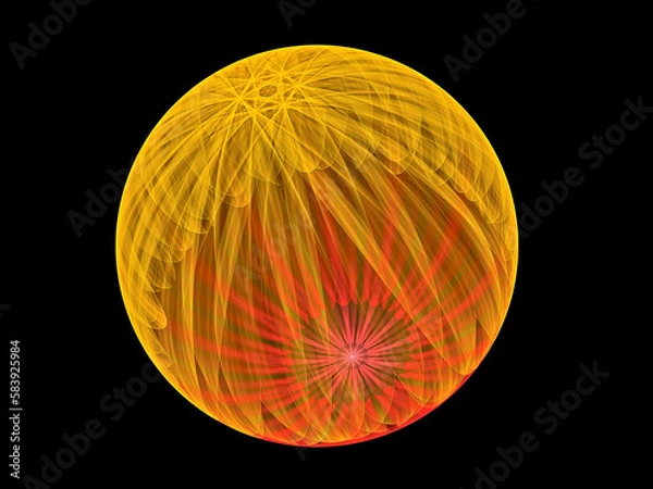 Fototapeta Abstract Magic energy multicolored fractal. 3D rendering.