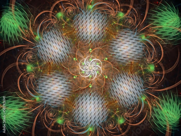 Fototapeta Abstract Magic energy multicolored fractal. 3D rendering.