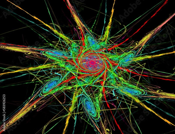 Obraz Abstract Magic energy multicolored fractal. 3D rendering.