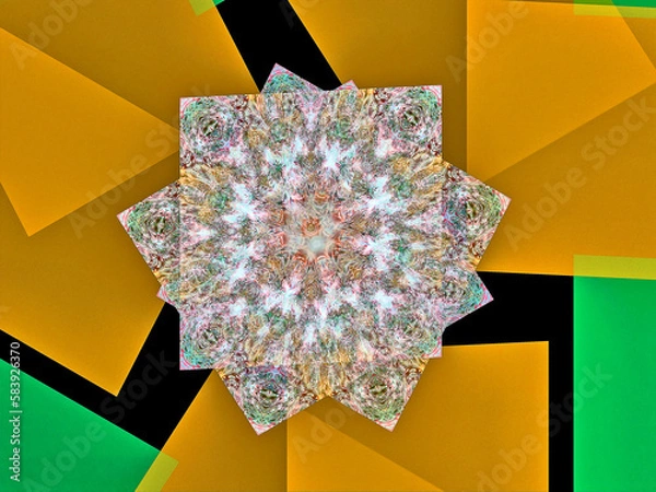 Fototapeta Abstract Magic energy multicolored fractal. 3D rendering.