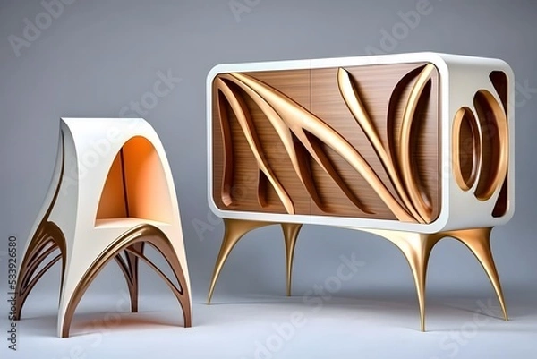 Fototapeta furniture created using AI Generative Technology