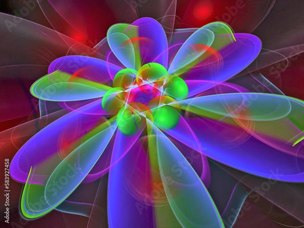 Obraz Multicolored balls. Abstract multicolored fractal. 3D rendering.