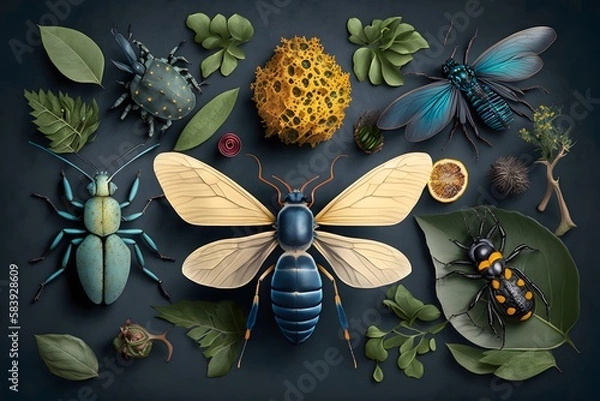 Fototapeta insects created using AI Generative Technology